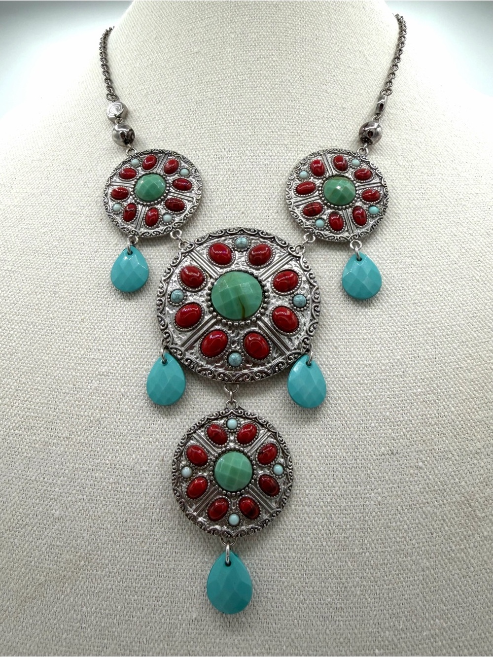 Ornate Southwestern-style Necklace Designed  with Vintage Bohemian Aesthetics